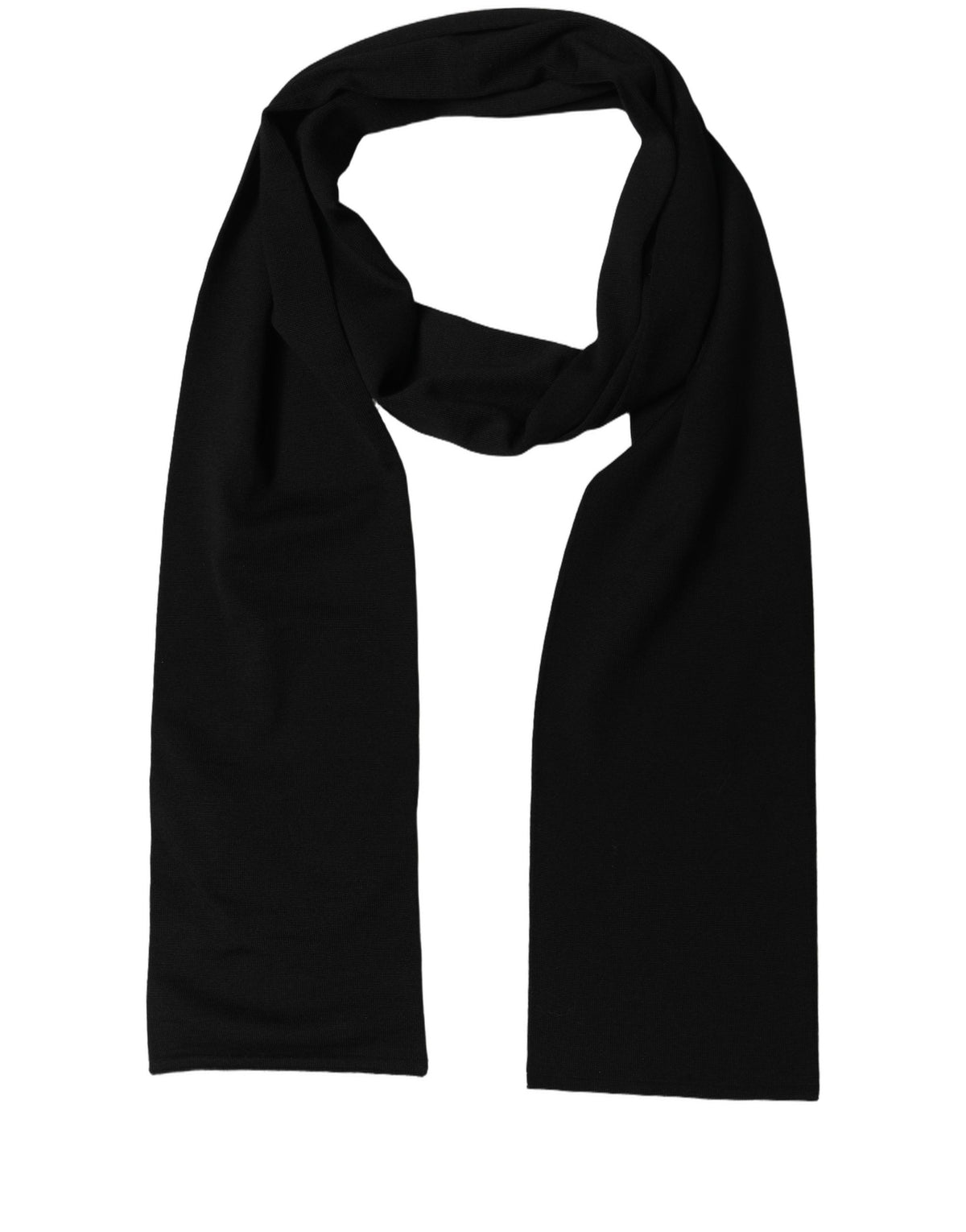 Écharpe noire en laine vierge