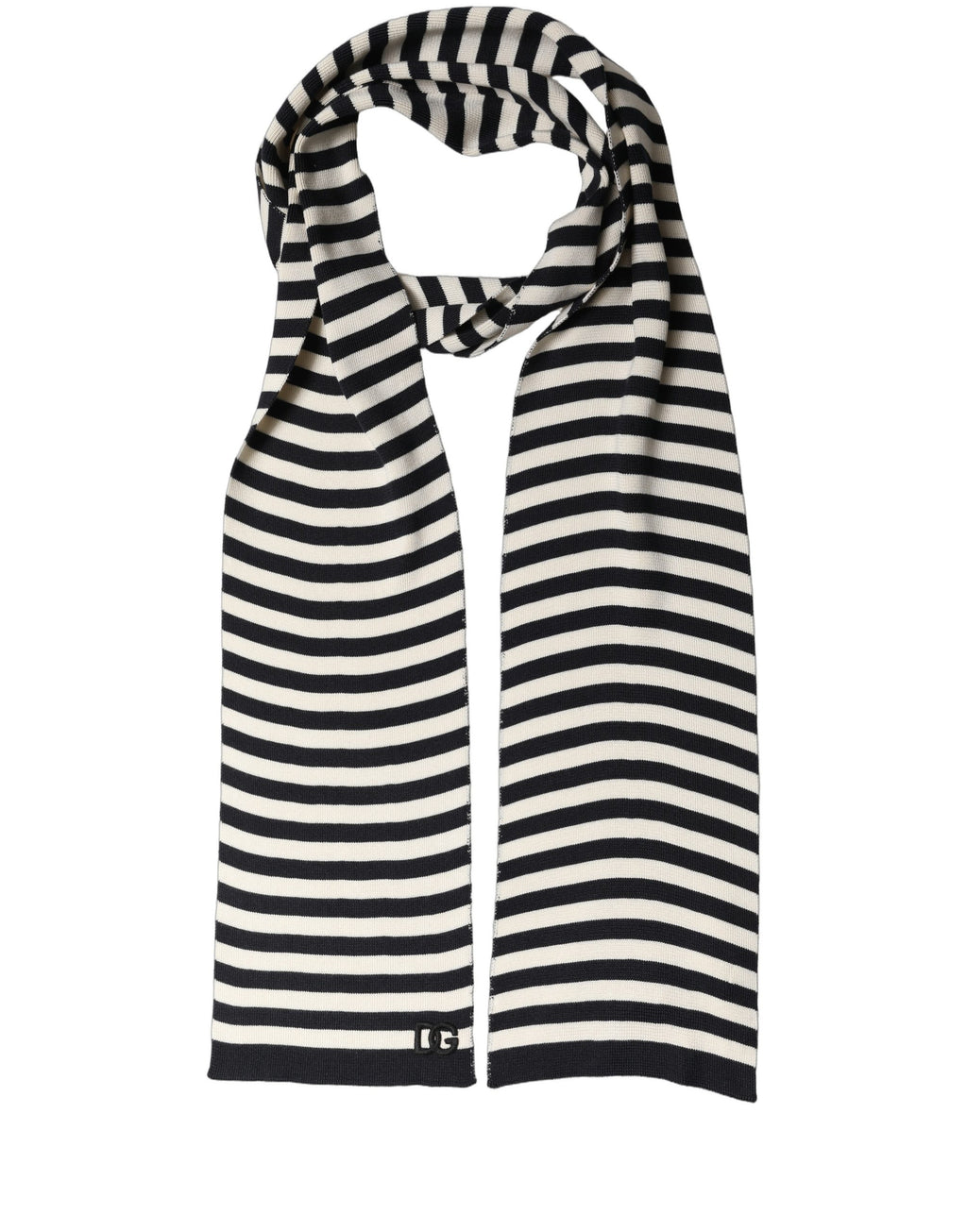 Foulard en soie noir et blanc