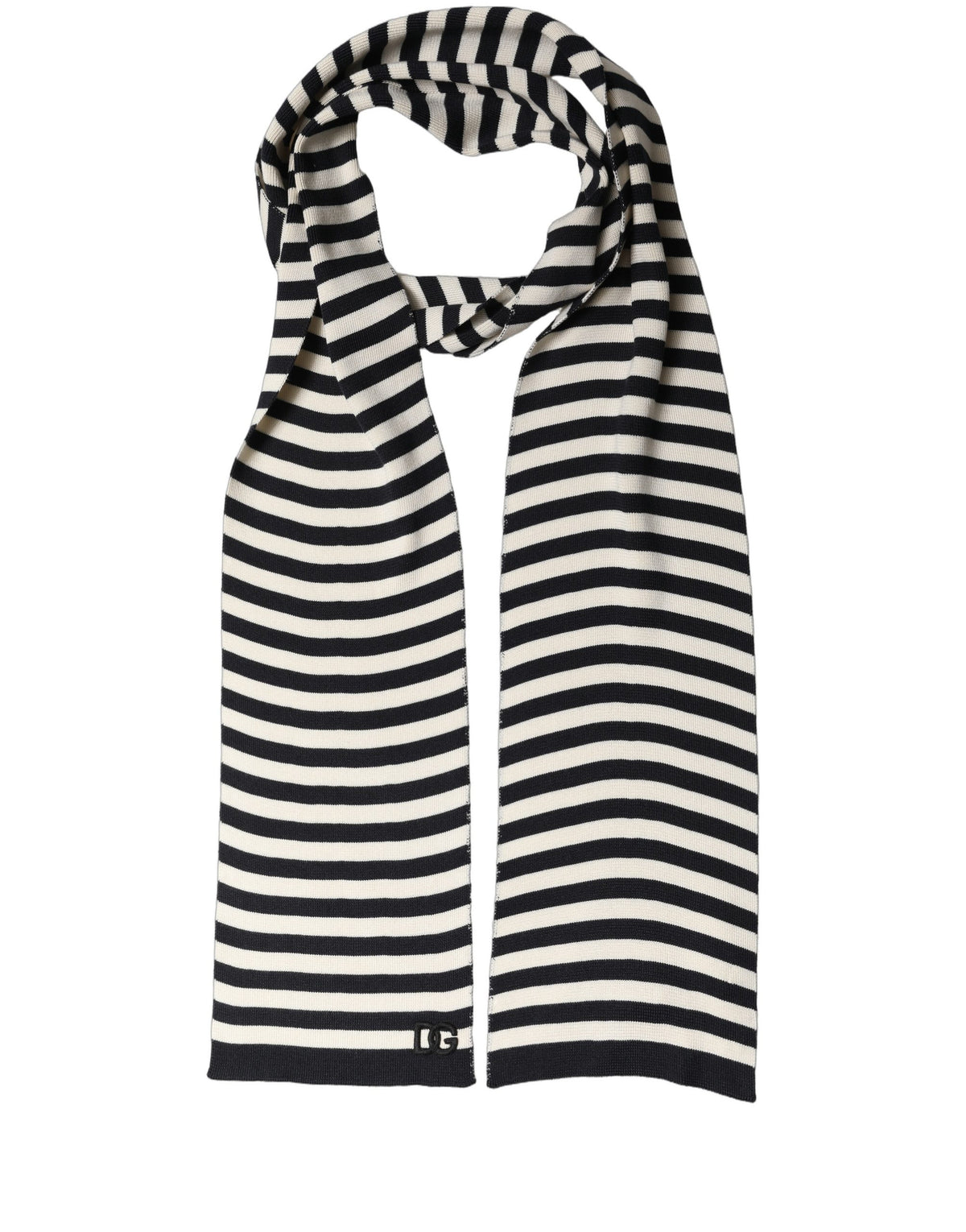 Foulard en soie noir et blanc
