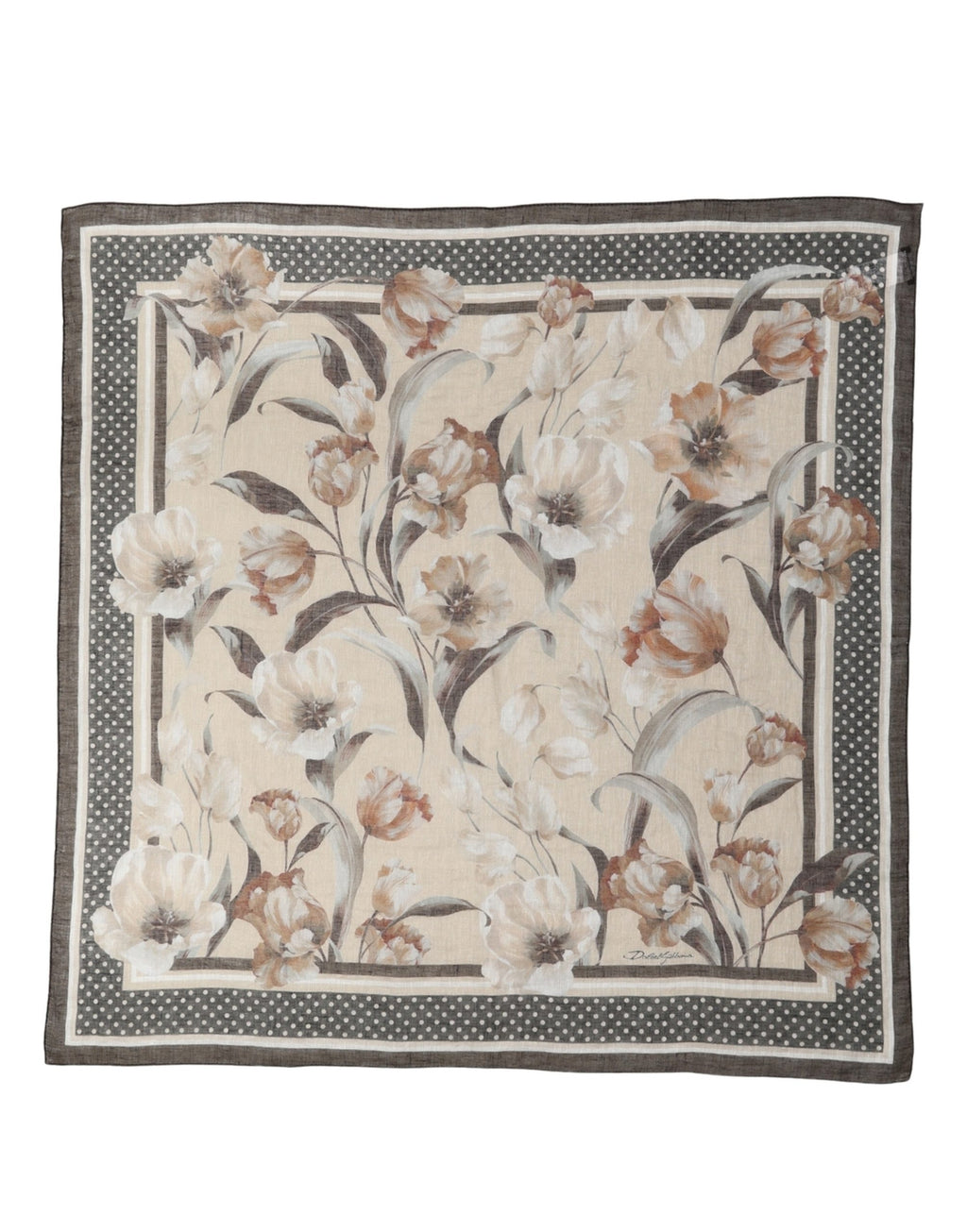 Cream and Beige Linen Scarf