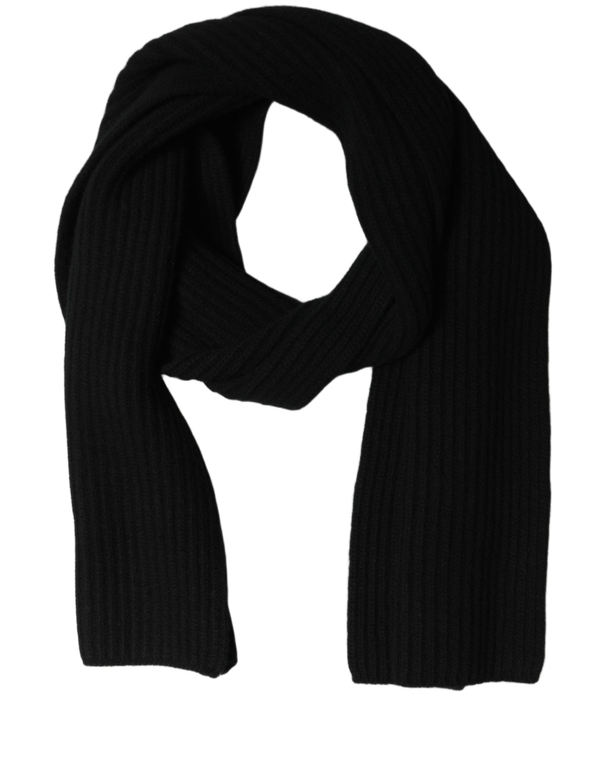Écharpe noire en laine vierge
