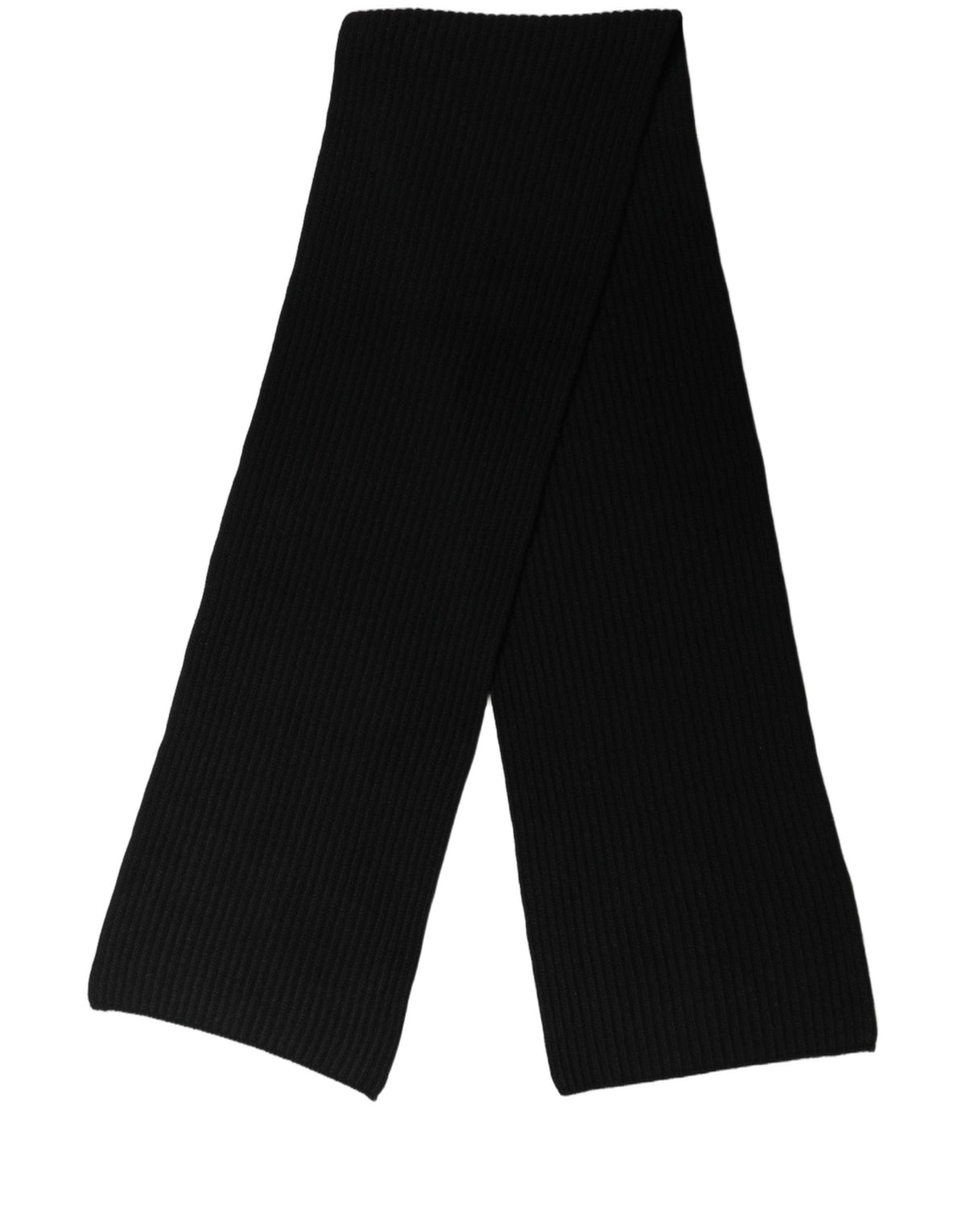 Écharpe noire en laine vierge