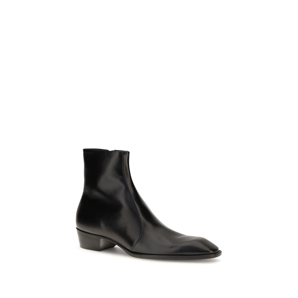 Bottines en cuir – Noir