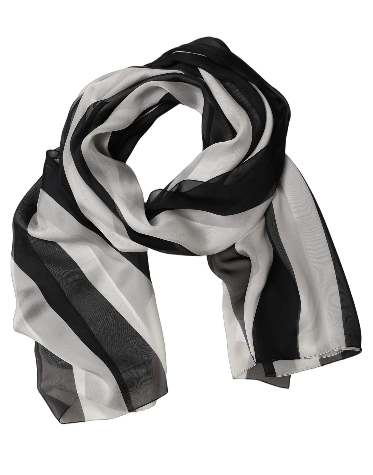 Foulard en soie noir et blanc