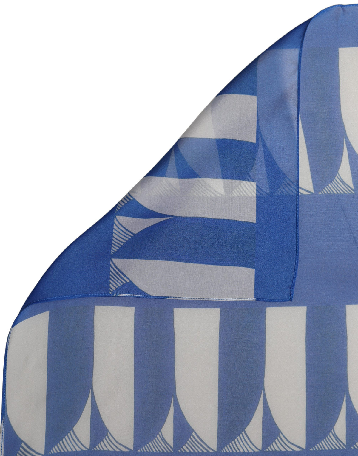 Foulard en soie bleu et blanc