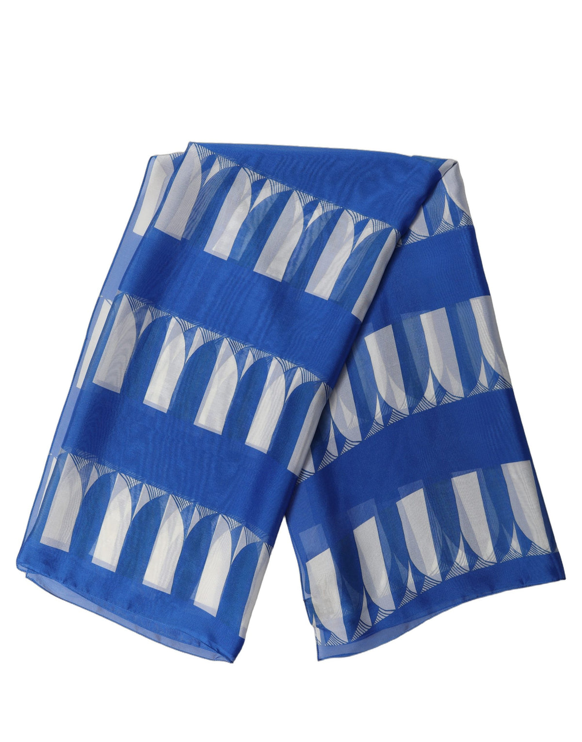 Foulard en soie bleu et blanc