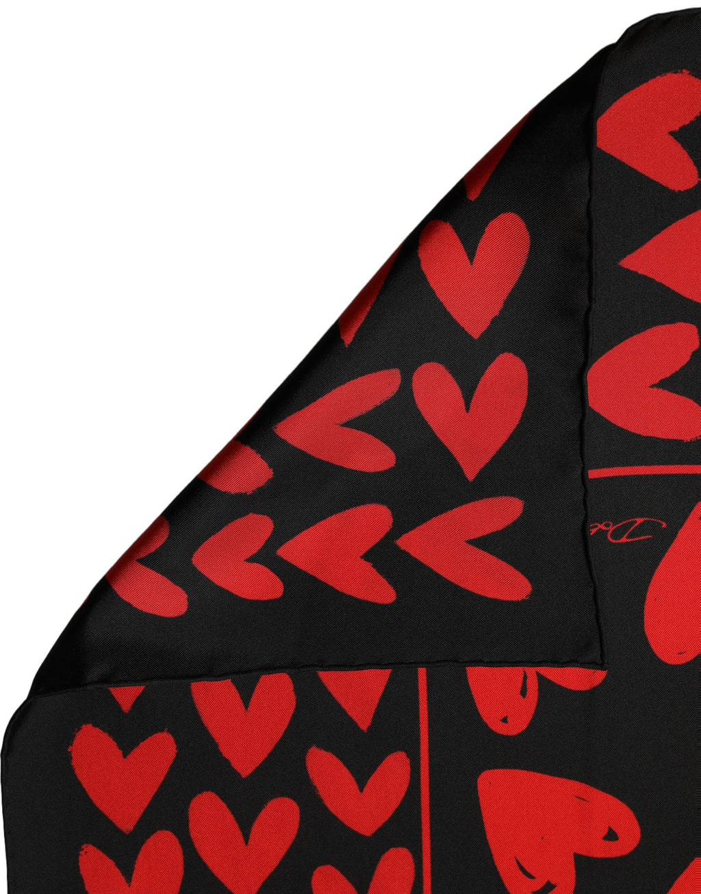 Foulard en soie noir et rouge