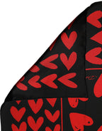 Foulard en soie noir et rouge