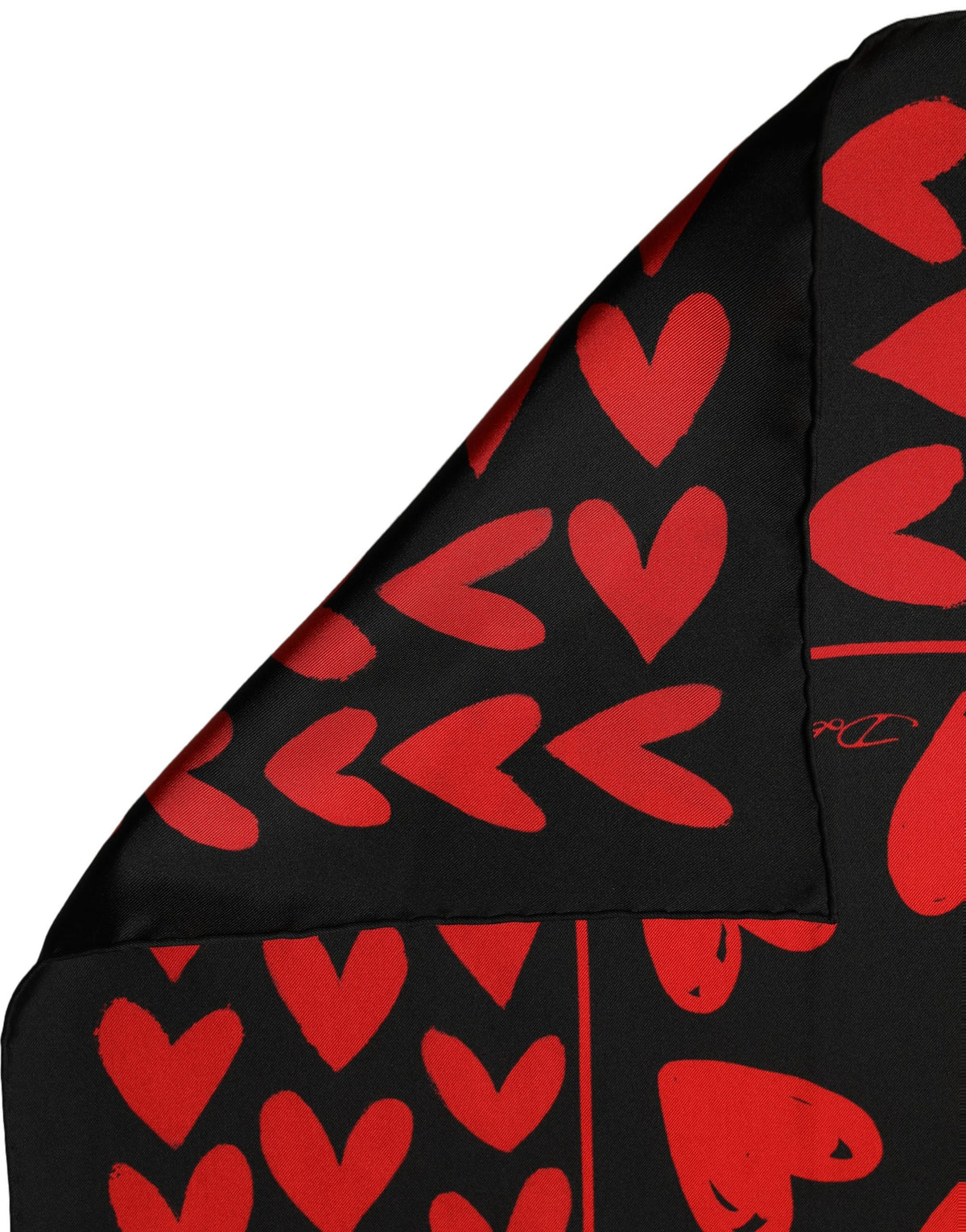 Foulard en soie noir et rouge