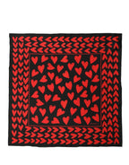 Foulard en soie noir et rouge