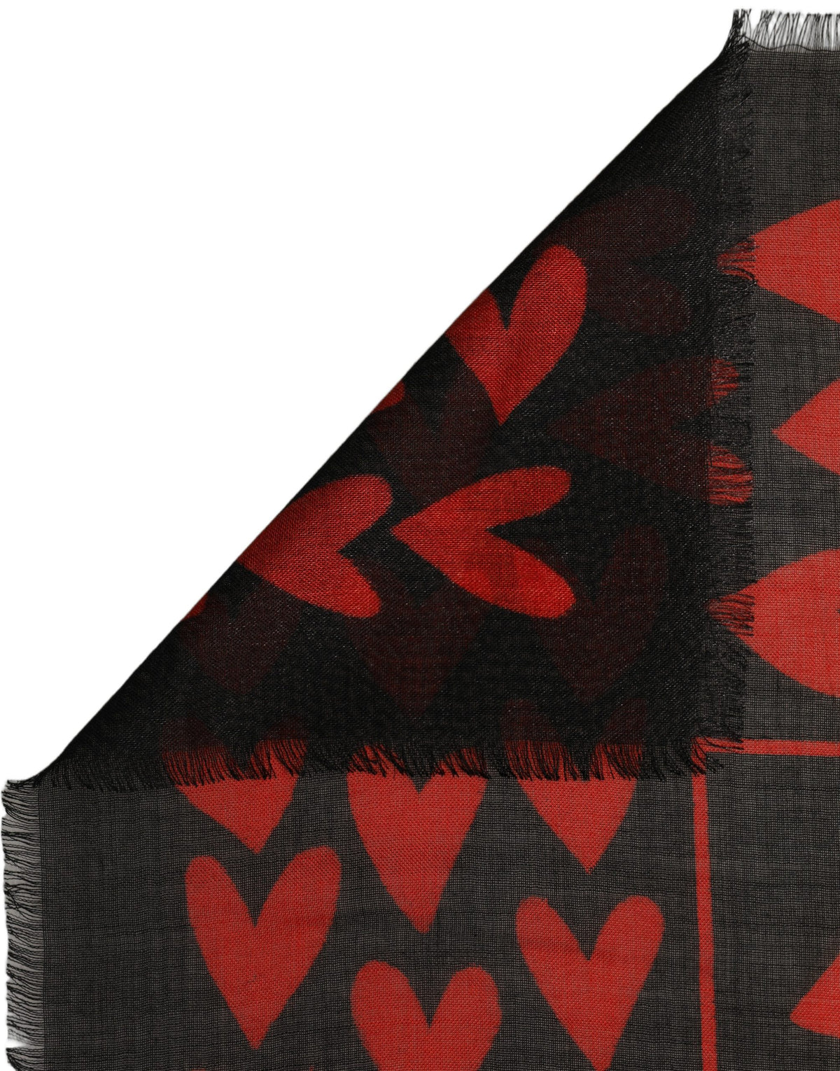 Écharpe en cachemire noire et rouge