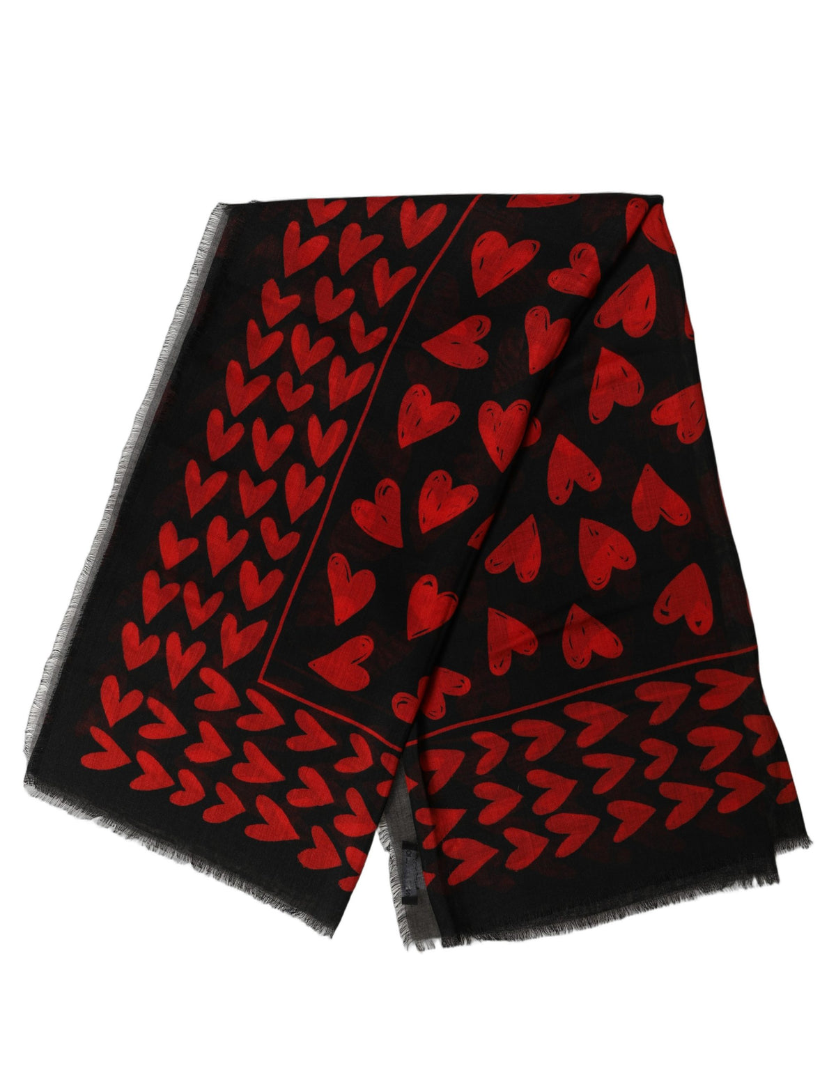 Écharpe en cachemire noire et rouge