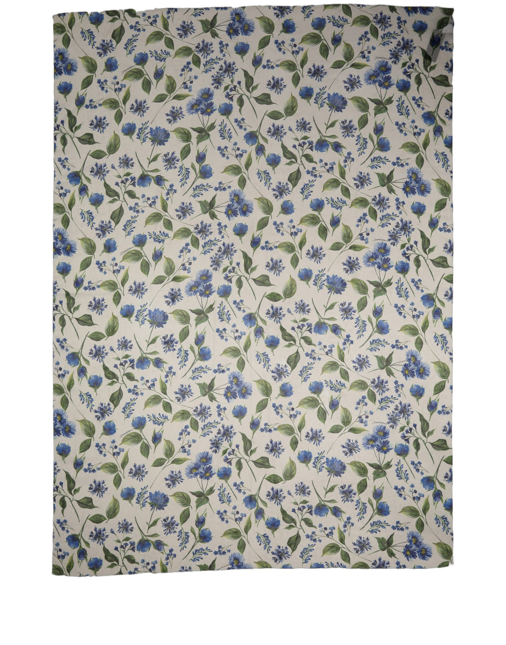 White and Blue Polyester Scarf