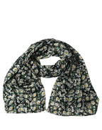 Foulard en soie noir et blanc
