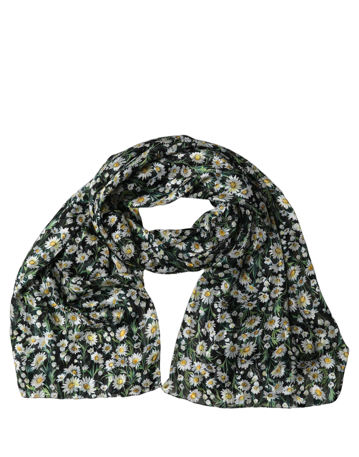Foulard en soie noir et blanc