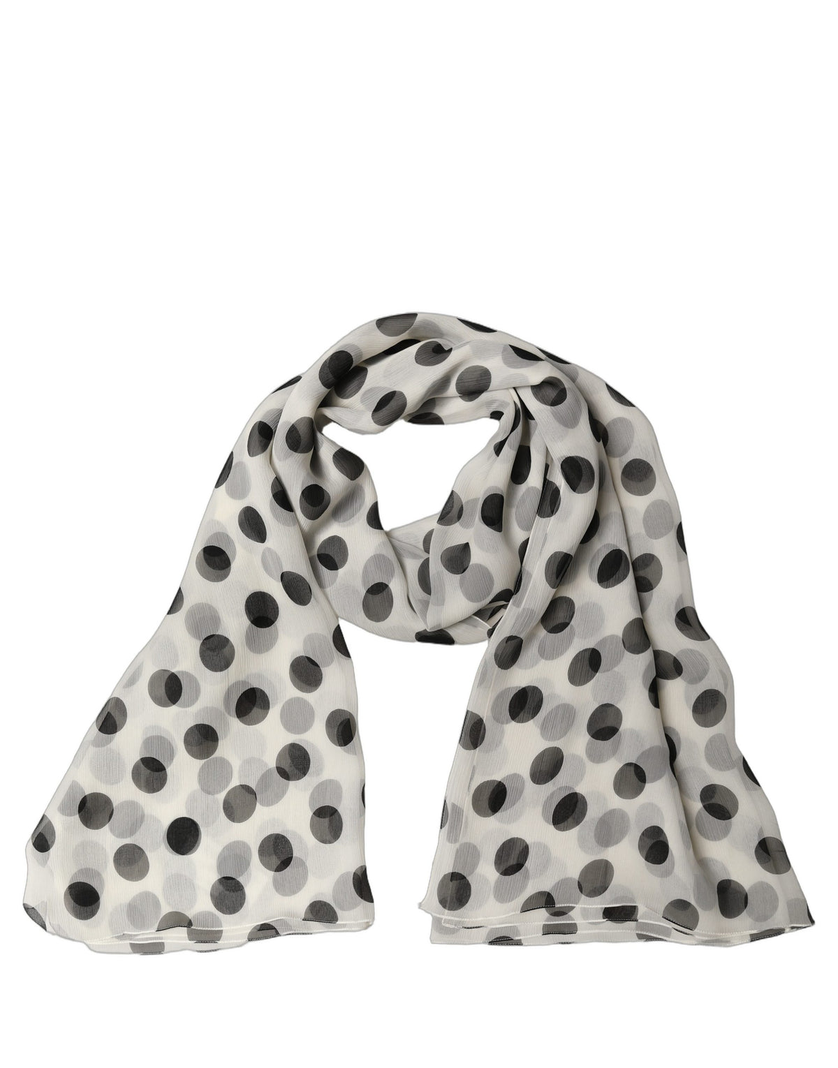White and Black Silk Scarf