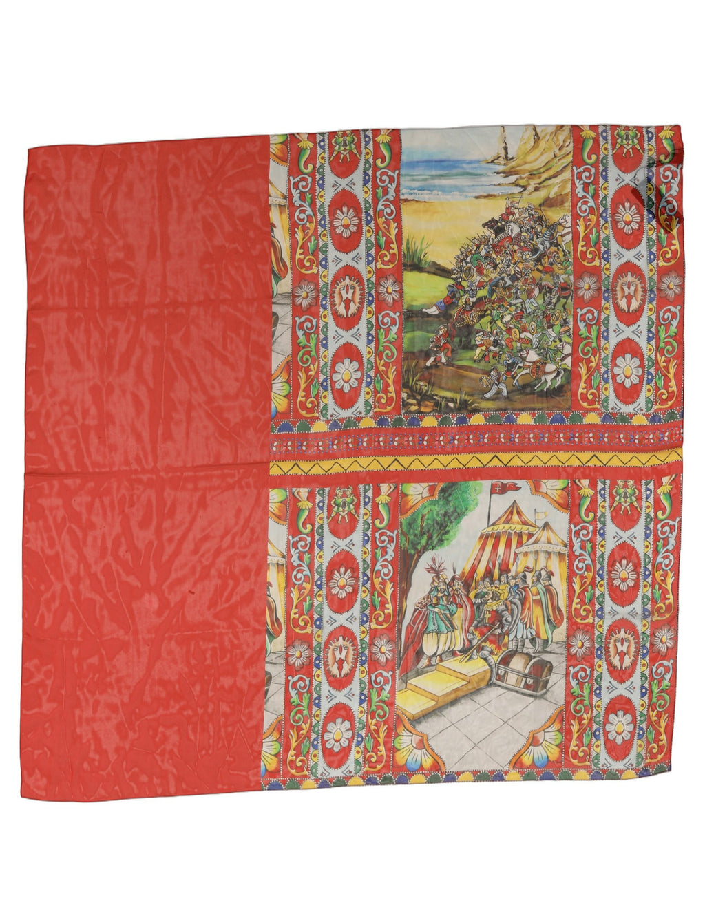 Foulard en soie rouge
