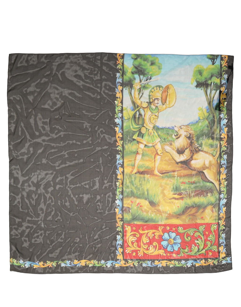 Foulard en soie gris foncé