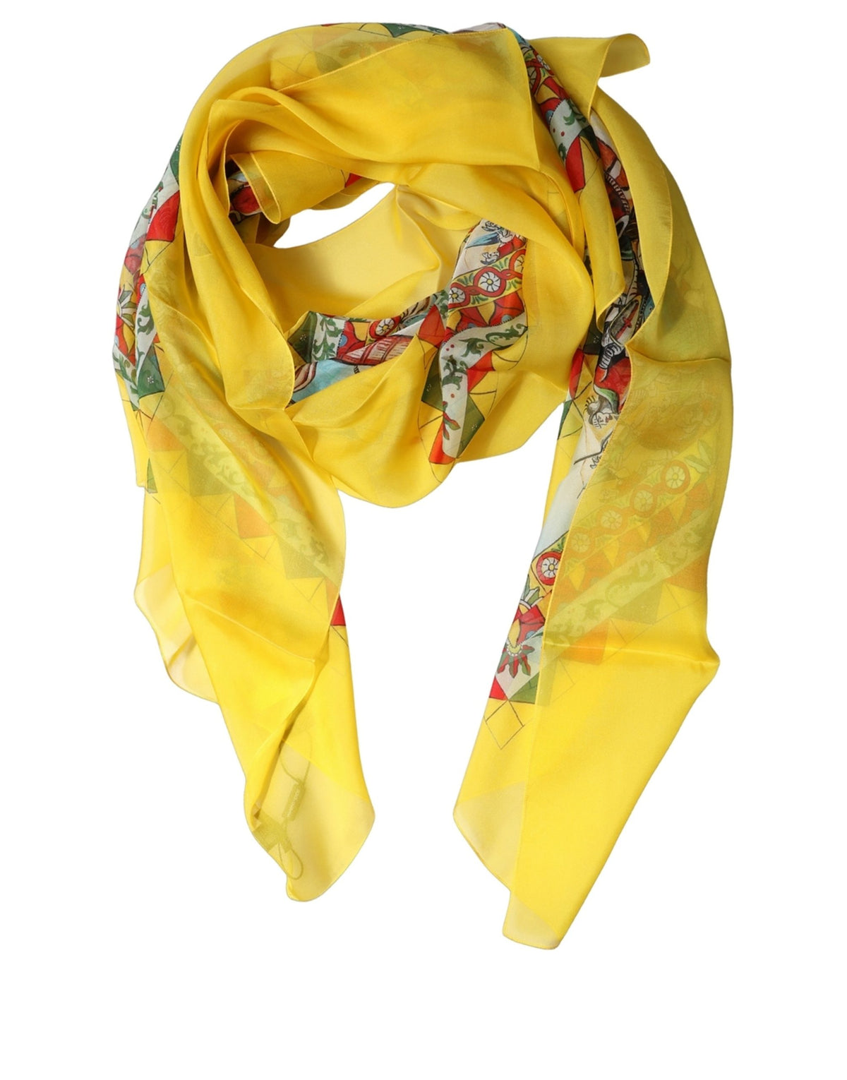 Foulard en soie jaune