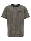 T-shirt en coton blanc et noir