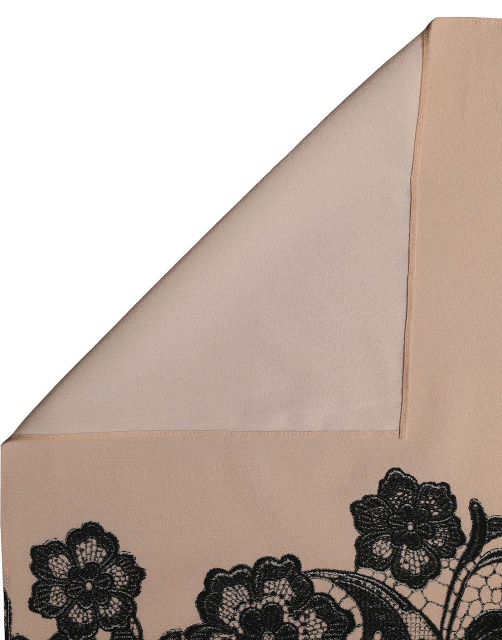 Foulard en soie noir et beige