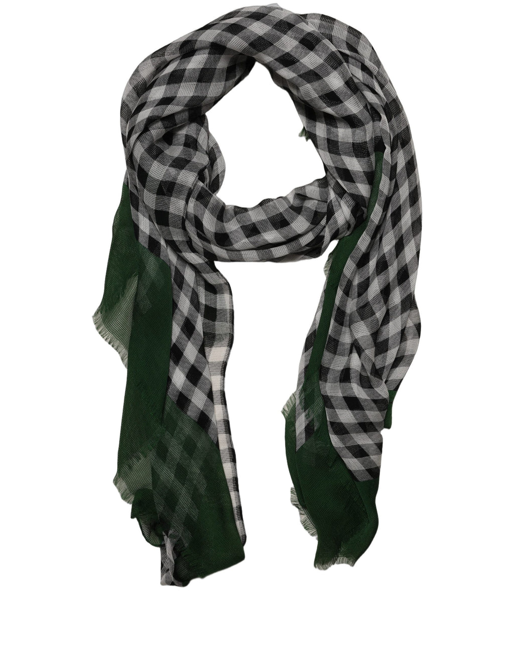 Foulard en soie vert et blanc