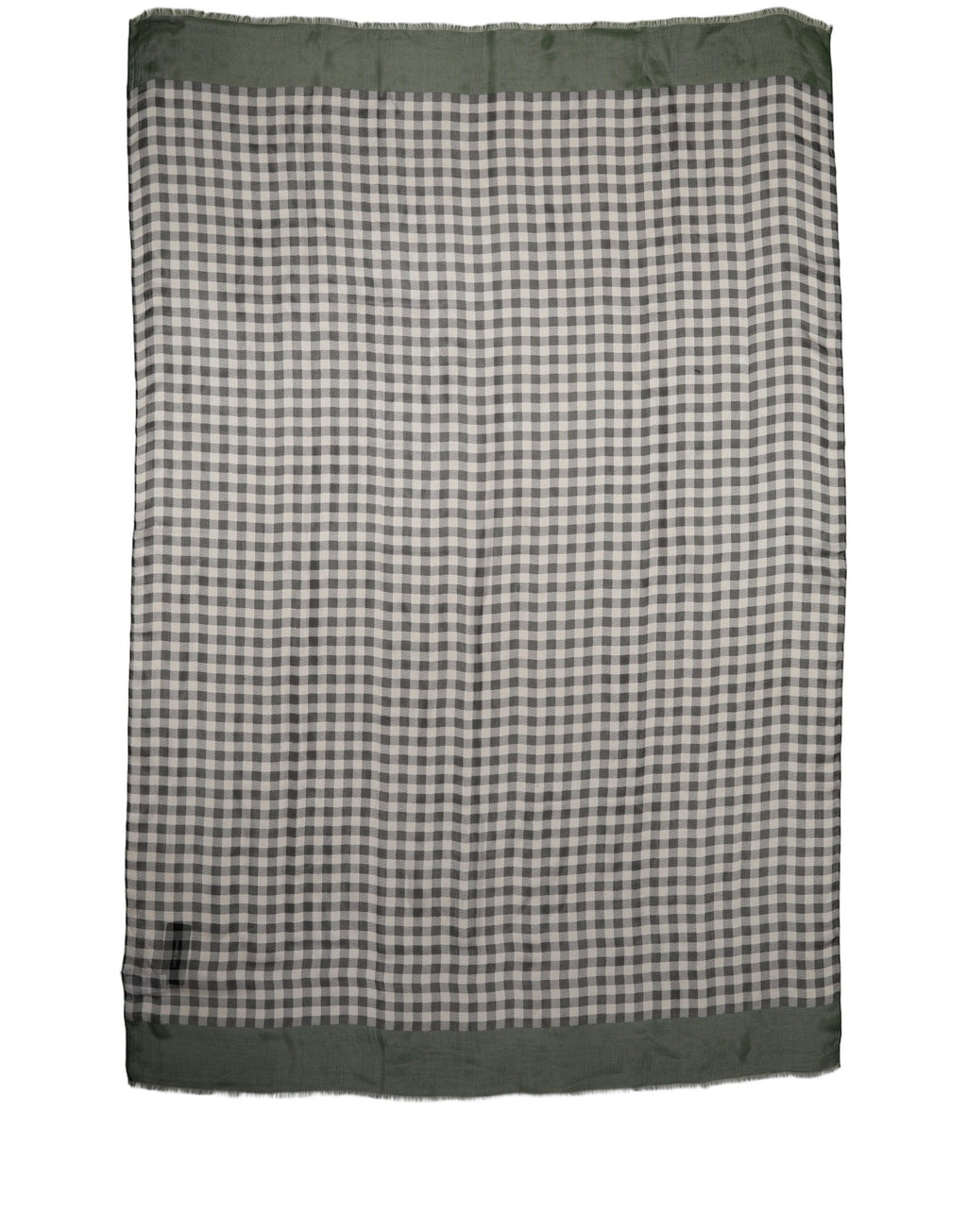 Foulard en soie vert et blanc