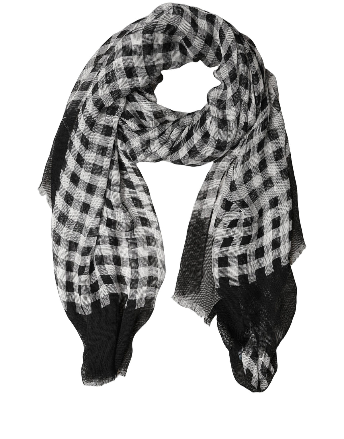 Foulard en soie noir et blanc