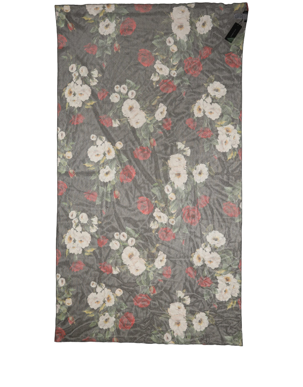 Floral Cotton Stole – Black