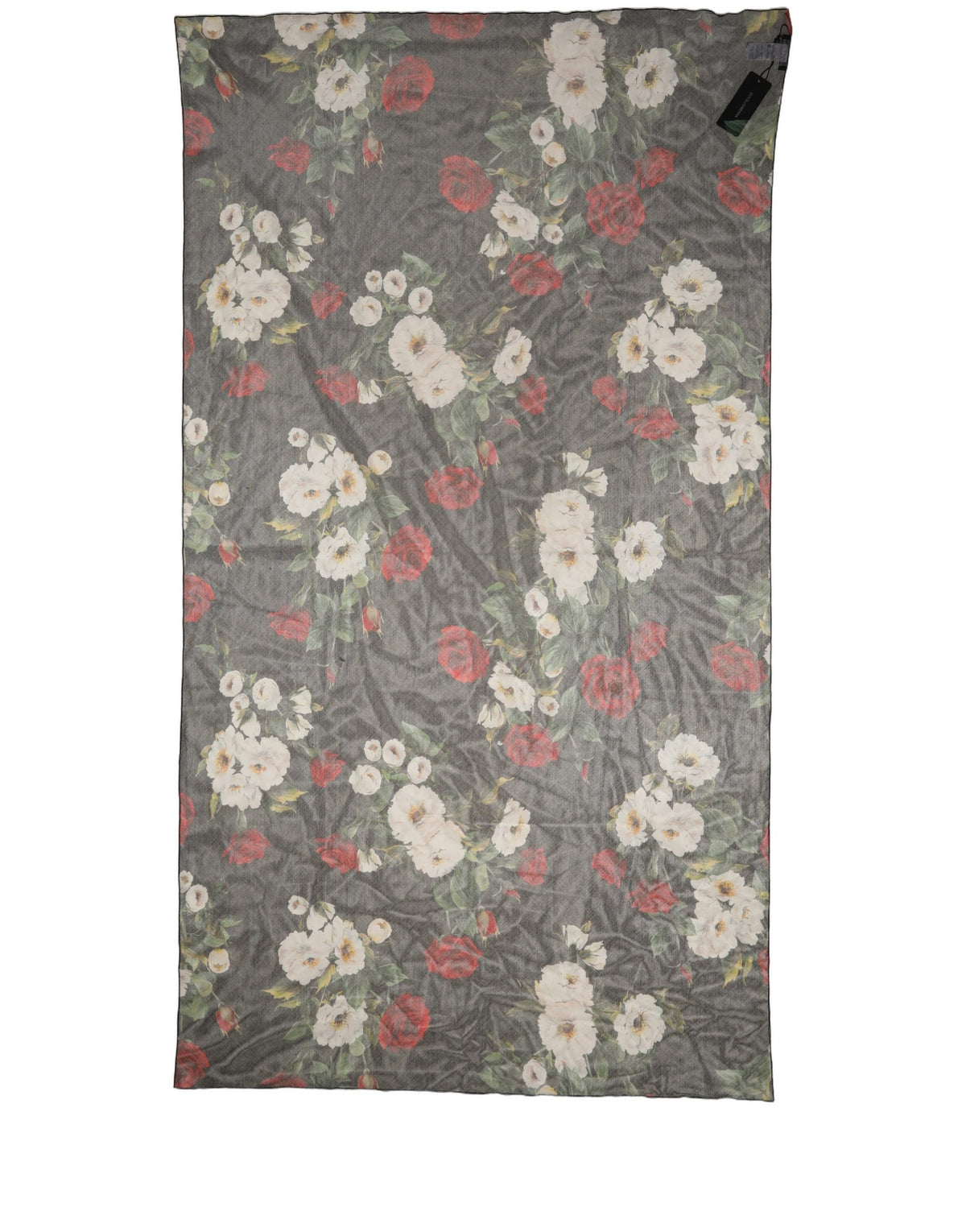 Floral Cotton Stole – Black