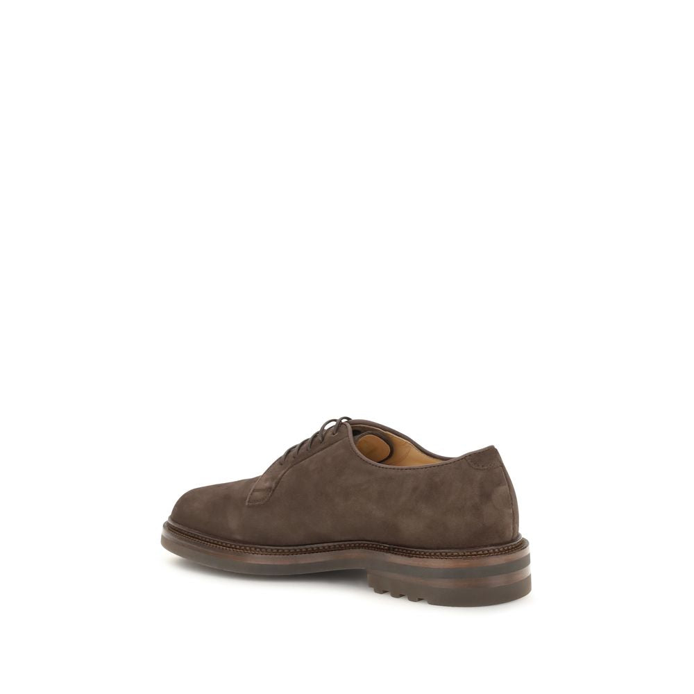 Chaussures à lacets en daim marron
