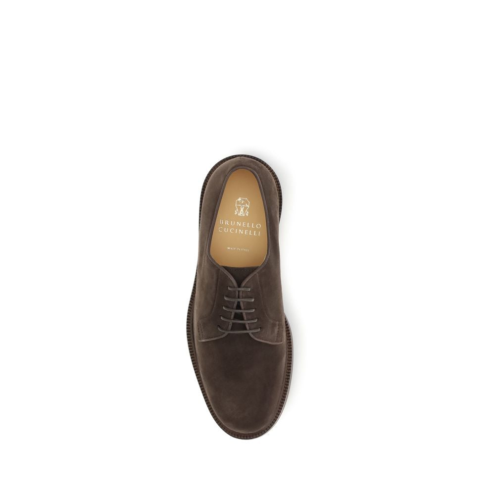 Chaussures à lacets en daim marron