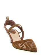 Escarpins FF en nylon – Marron