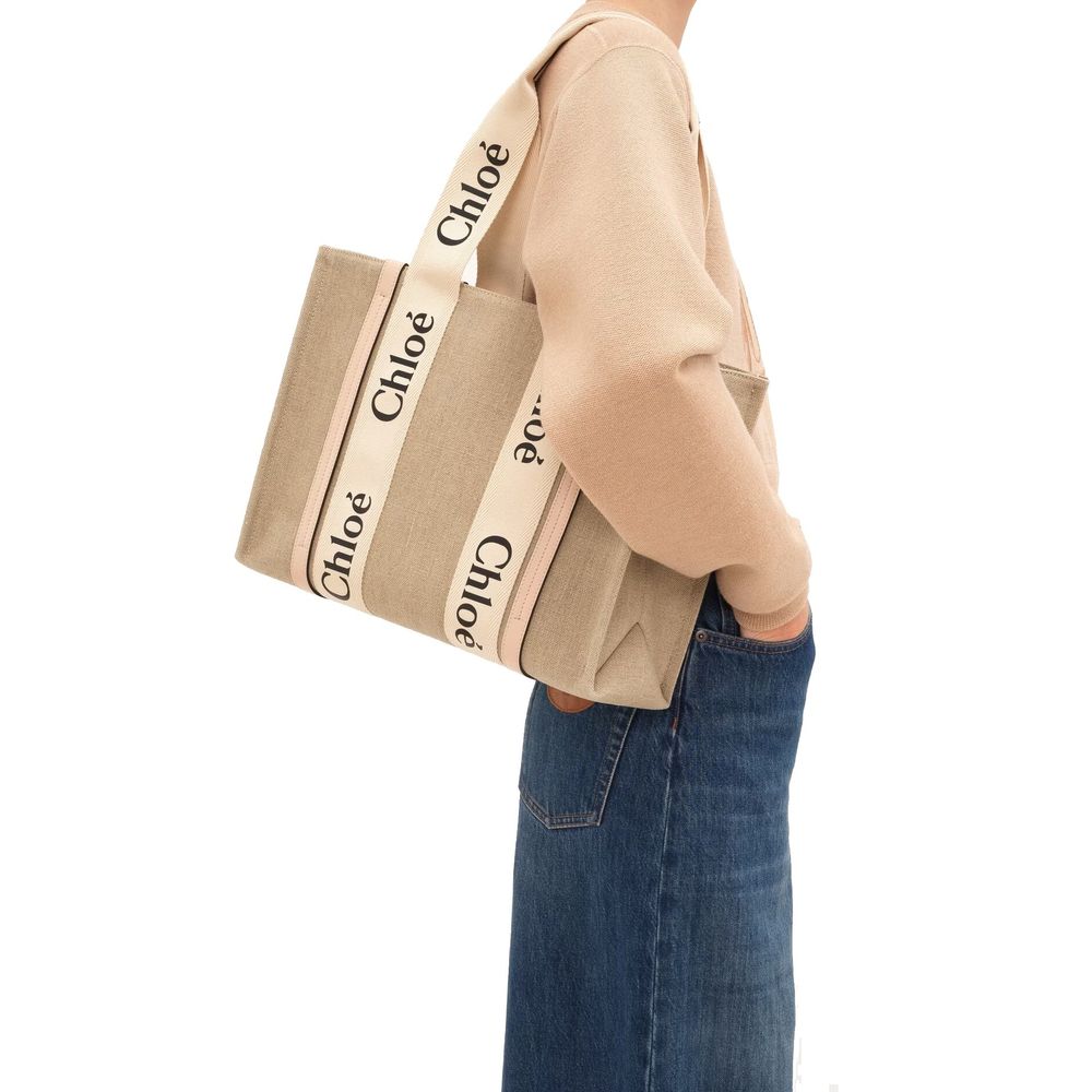 Sac cabas en lin beige