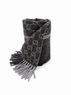 Écharpe GG en cachemire – Gris anthracite