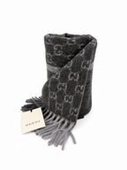 Écharpe GG en cachemire – Gris anthracite