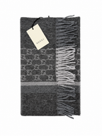 Écharpe GG en cachemire – Gris anthracite