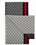 GG Cashmere Scarf – Charcoal & Navy