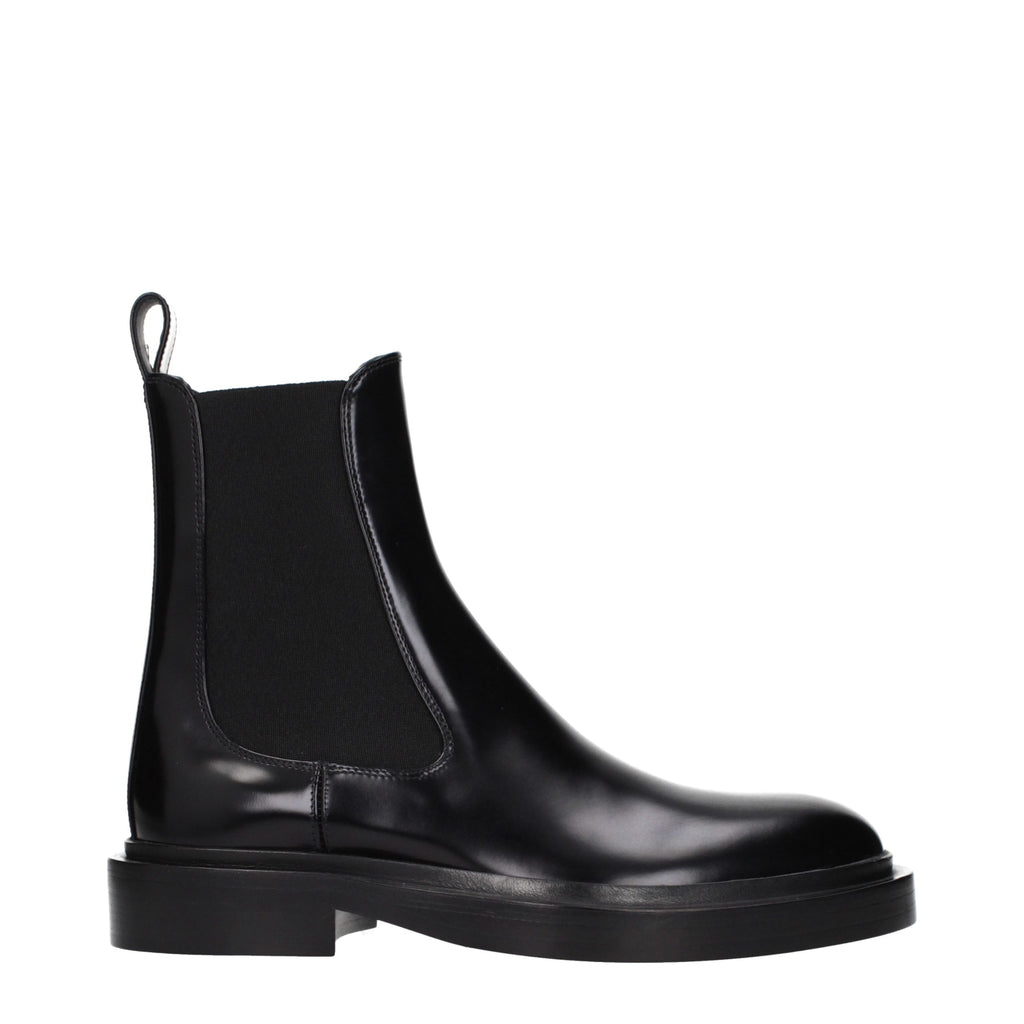 Bottines en cuir noir