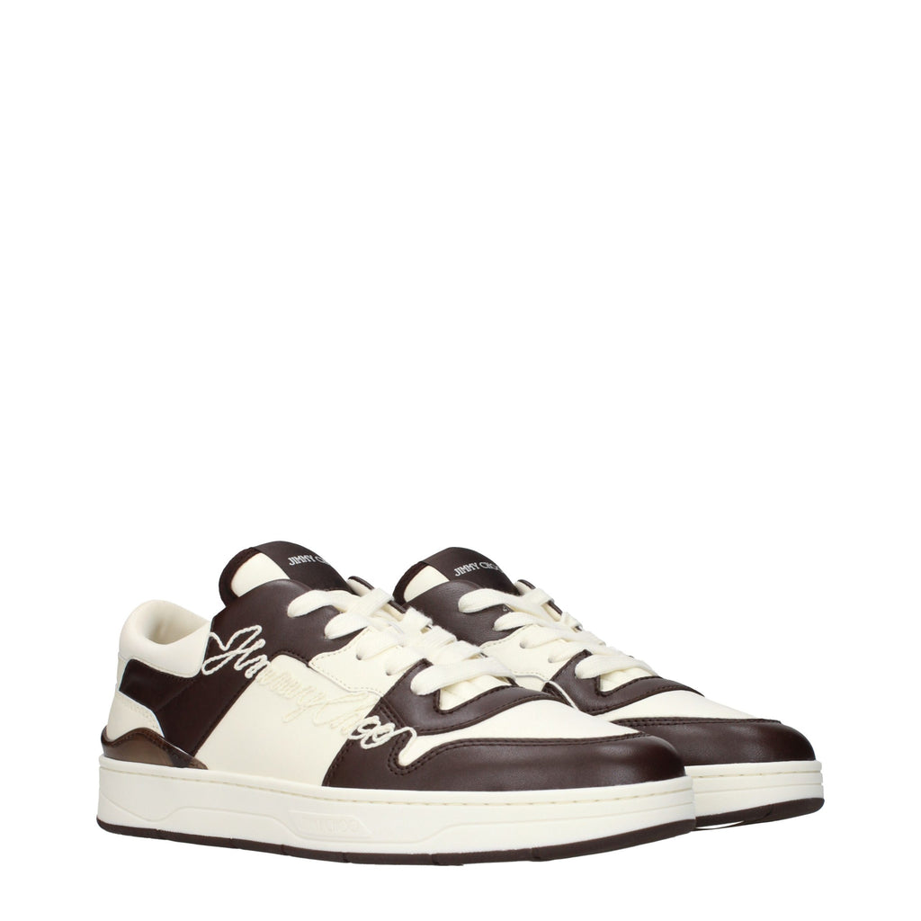 Baskets en cuir beige