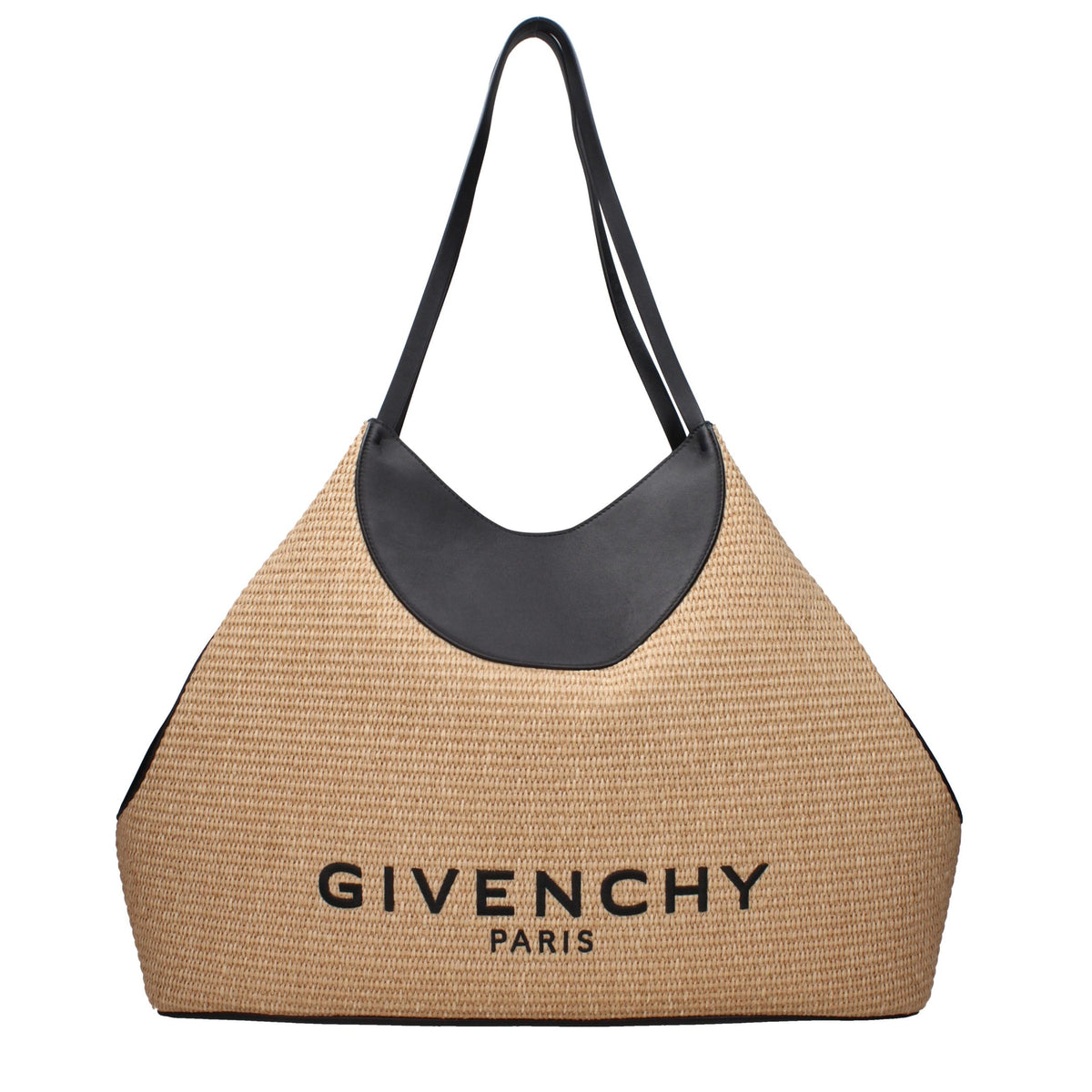 Sac à bandoulière en raphia beige