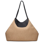 Sac à bandoulière en raphia beige