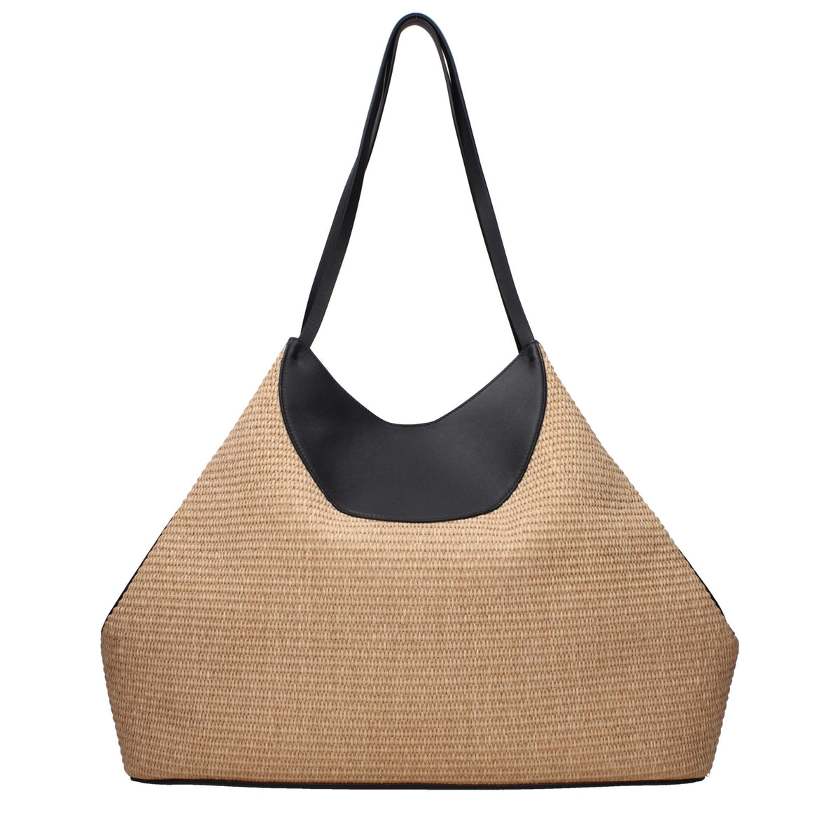 Sac à bandoulière en raphia beige