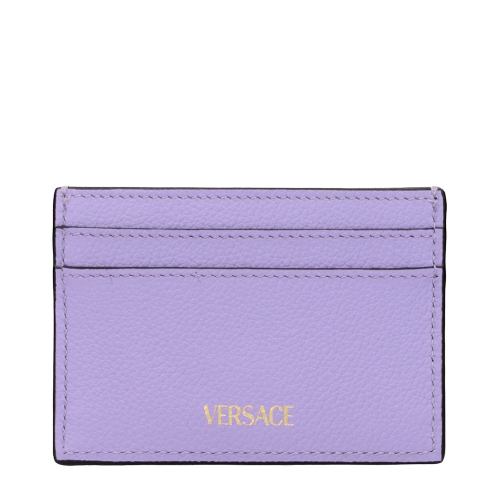 Porte-cartes en cuir violet