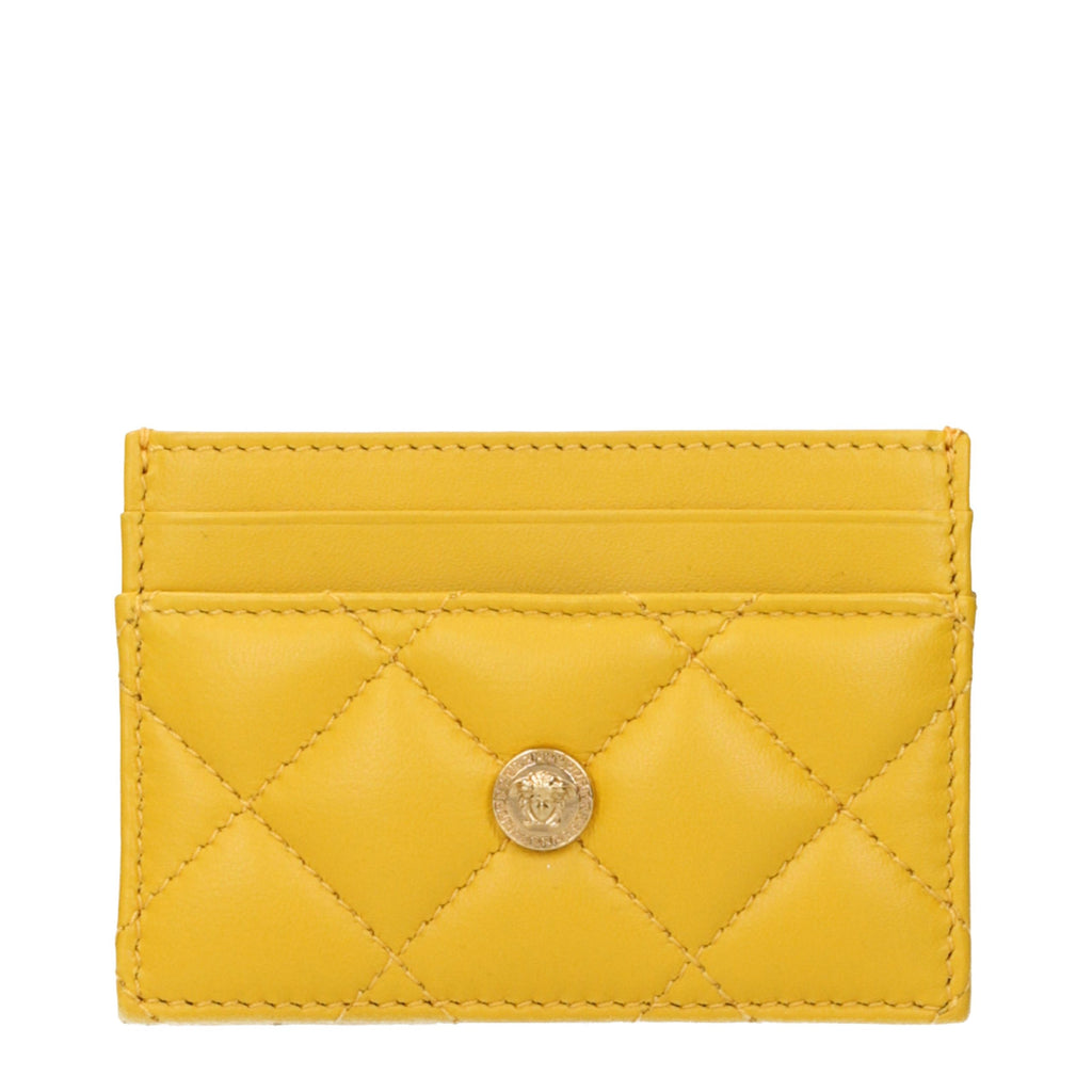 Porte-documents en cuir jaune