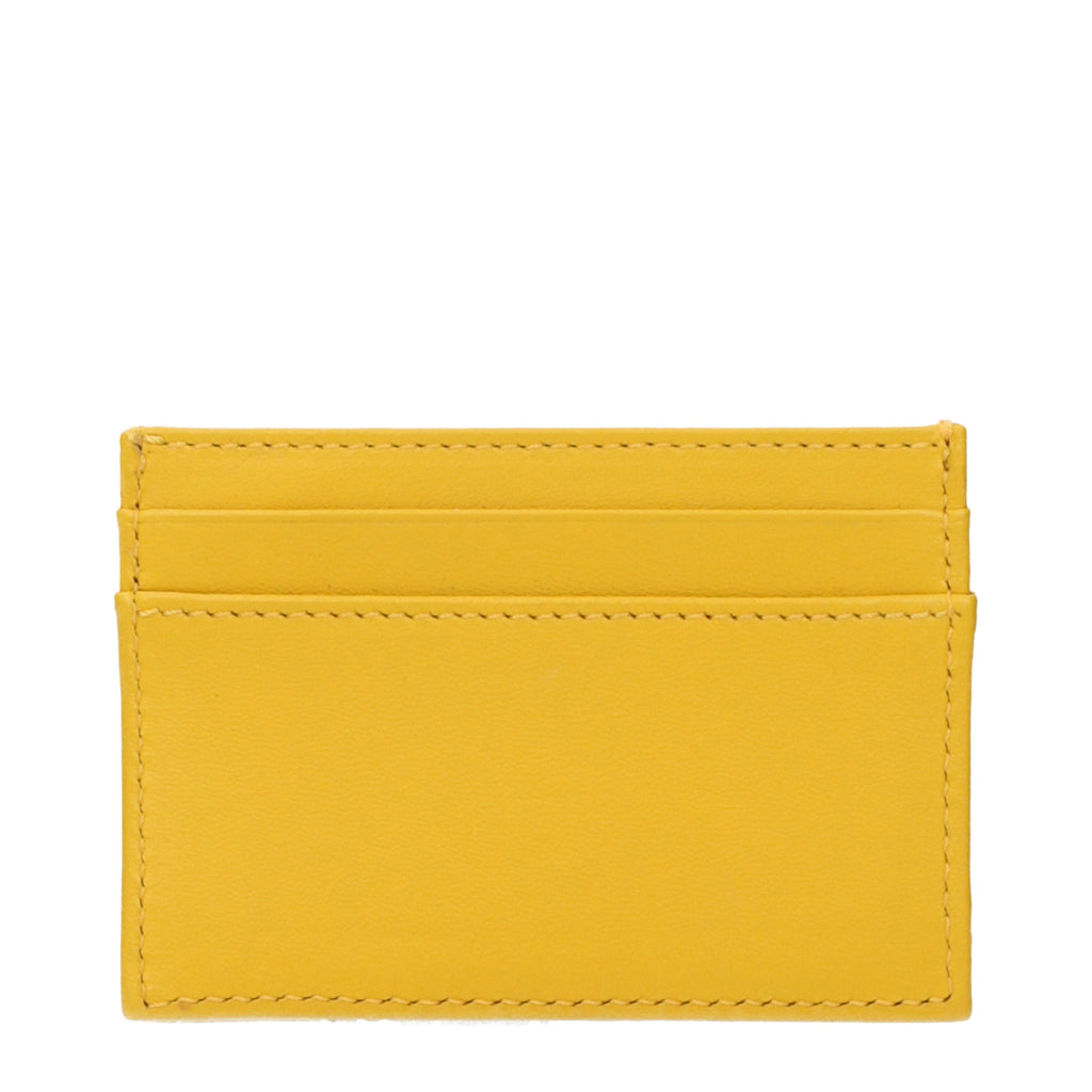 Porte-documents en cuir jaune