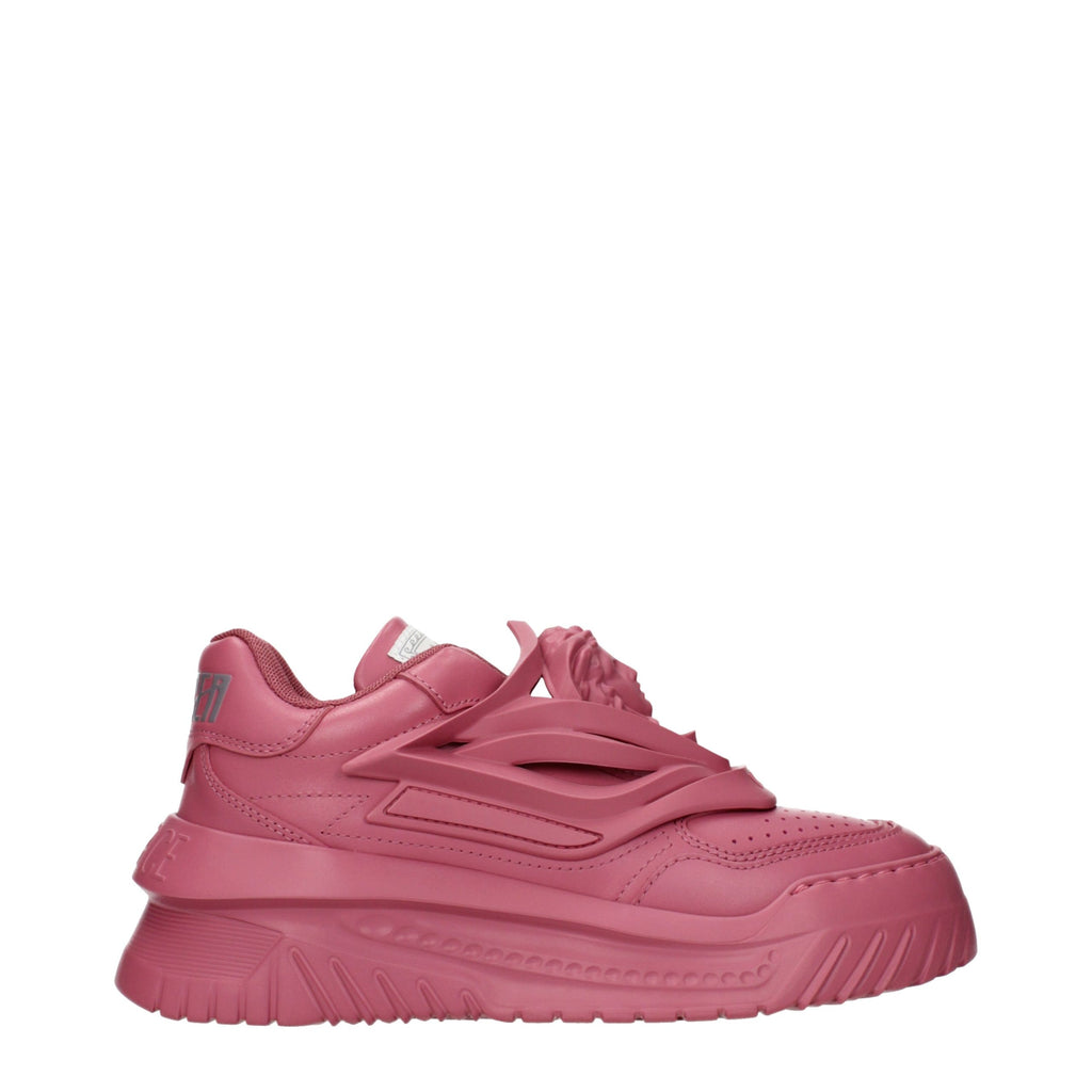 Baskets en cuir rose
