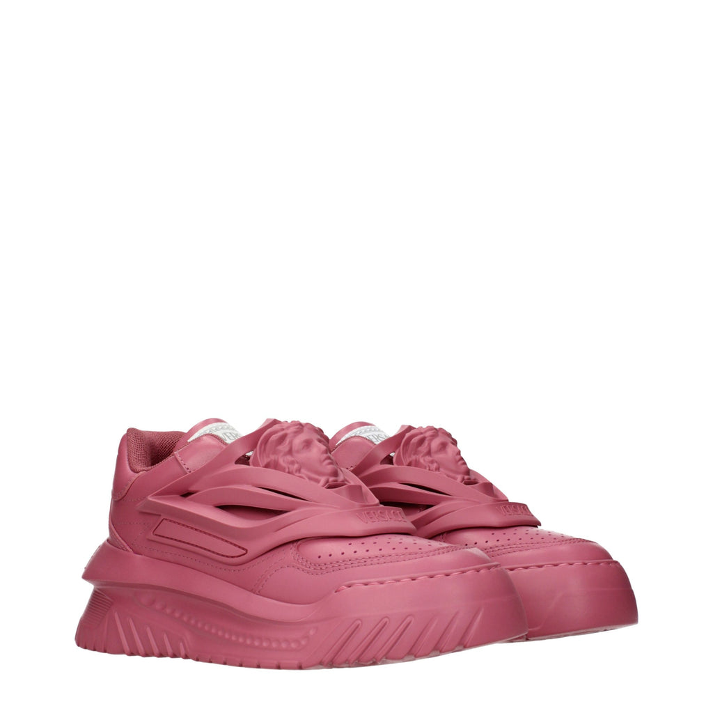Baskets en cuir rose