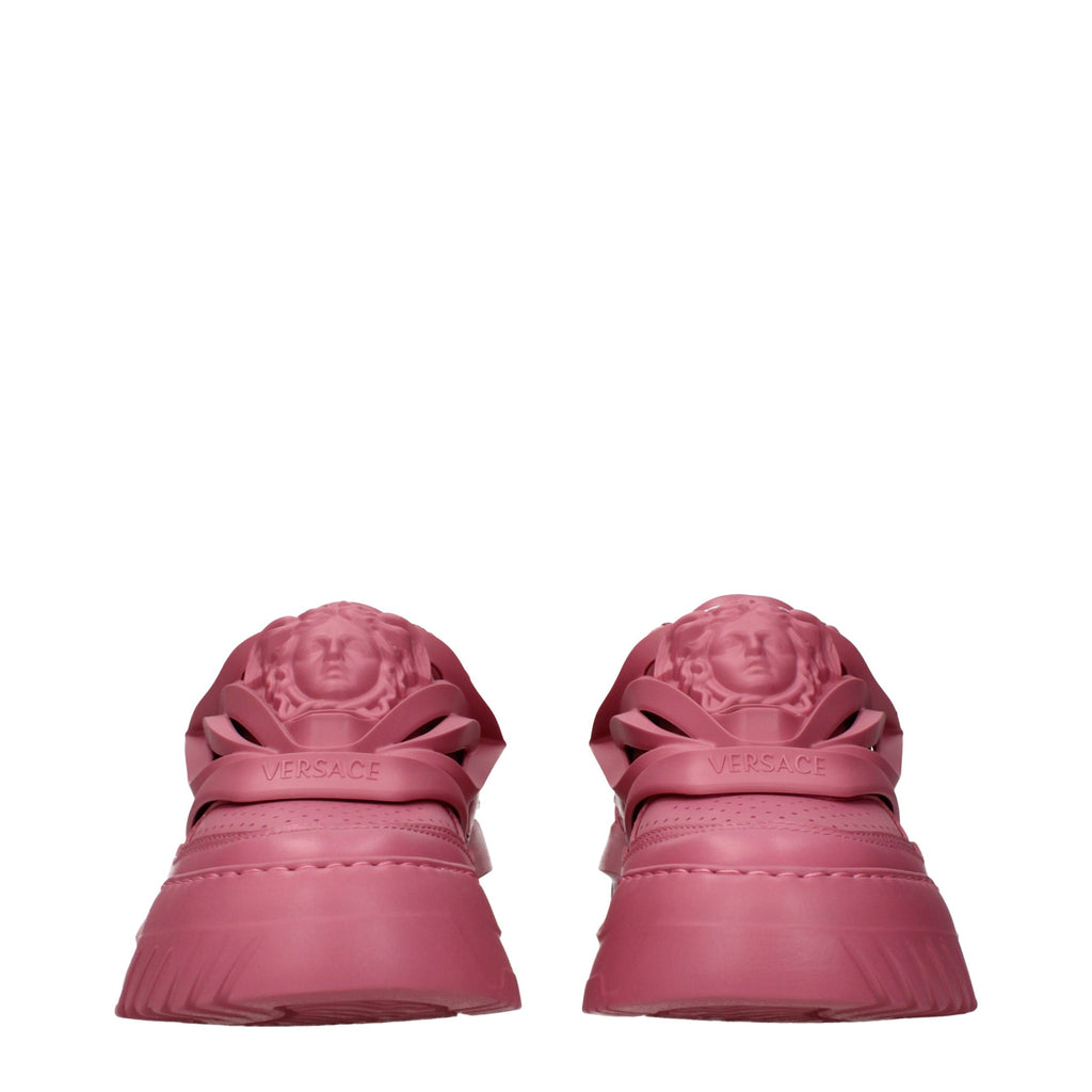 Baskets en cuir rose