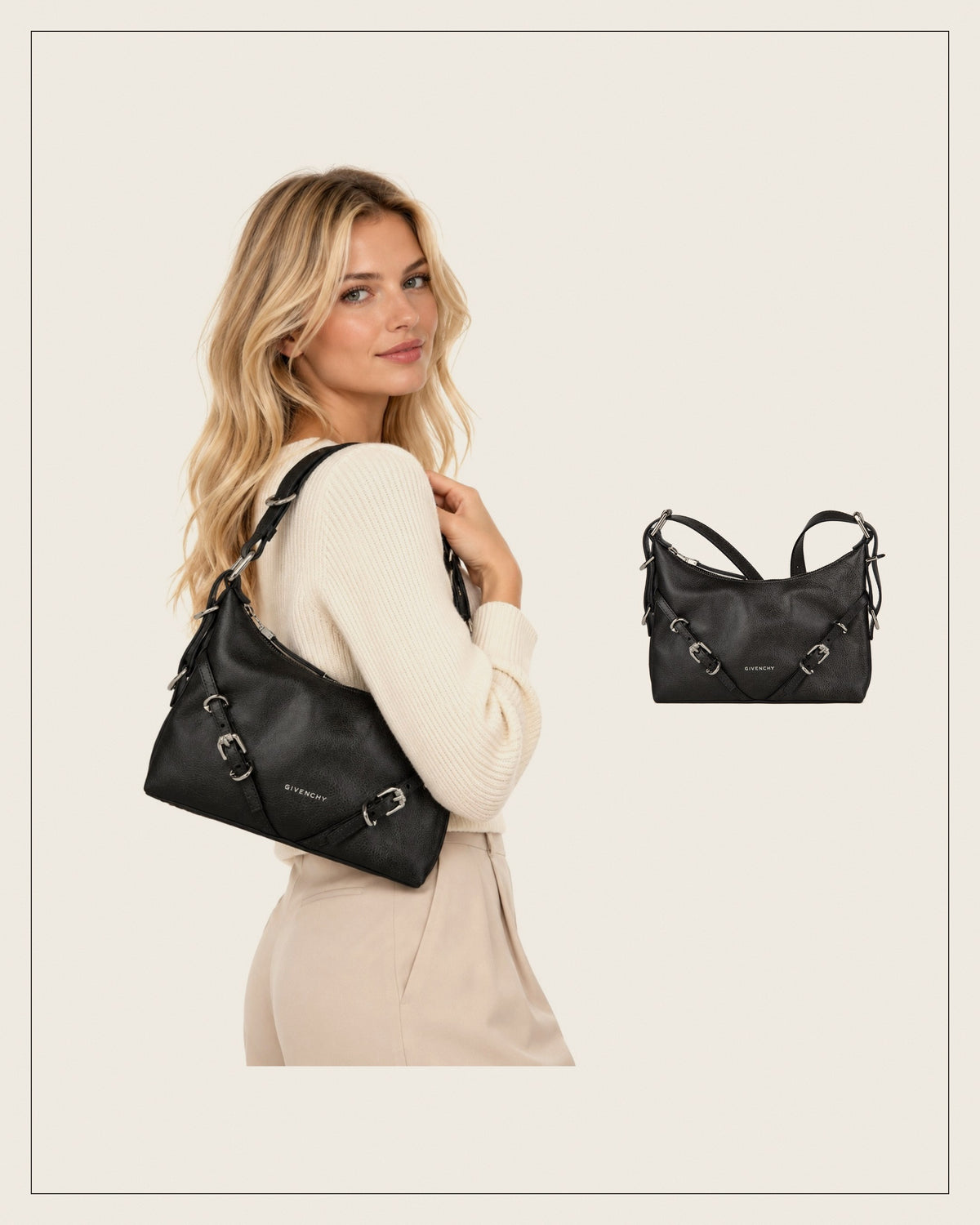 Sac à bandoulière en cuir à boucle